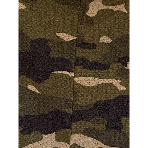 Express Camouflage Print Waffle Knit Dolman Sleeve Top For Women - Picture 10 of 16